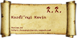 Kozányi Kevin névjegykártya