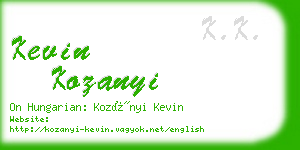 kevin kozanyi business card